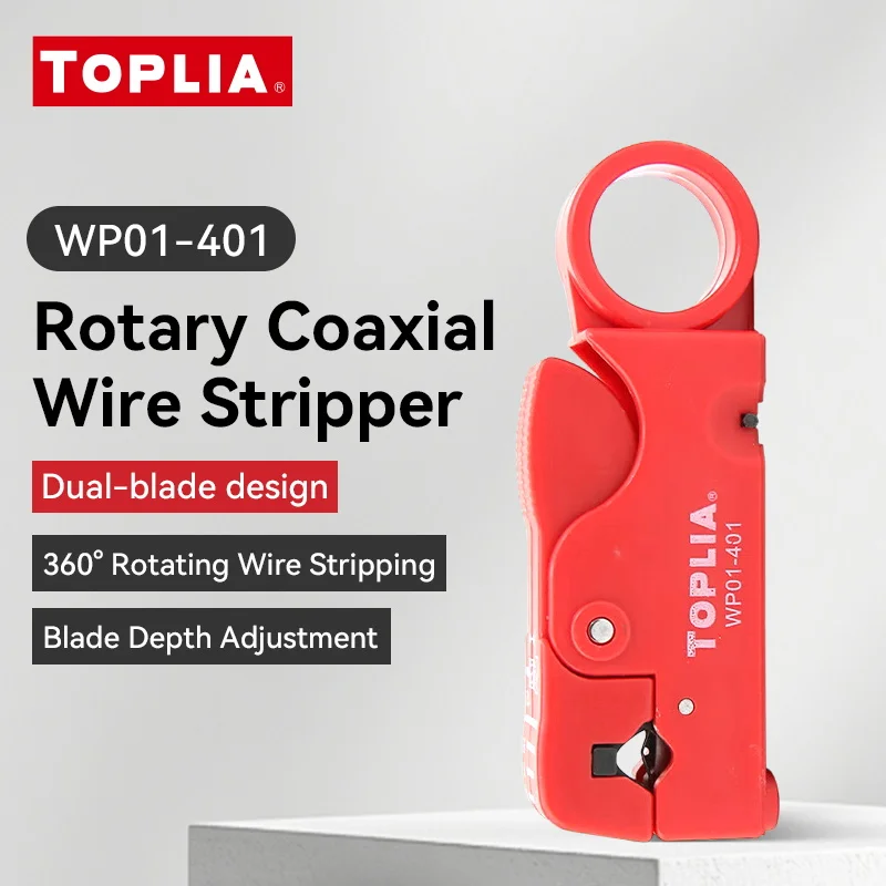 TOPLIA Adjustable Rotary Coaxial Cable Cutter Stripper Lead Sky TV Network Wire Disassembly Maintenance Tool for Home Tool RG58