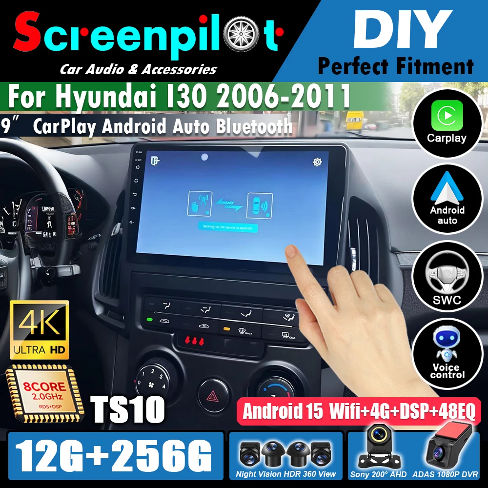 Android 16 For Hyundai I30 2006 2007 2008 2009 2010 2011 Multimedia Video Player  Auto Car Radio GPS Navigation Stereo 5G Head