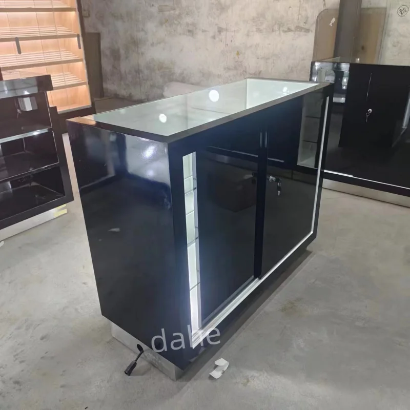 custom.Factory Custom Smoke Shop Furniture Dispensary Display Showcase Glass Display Cabinet for Smoke Shop Counter Display