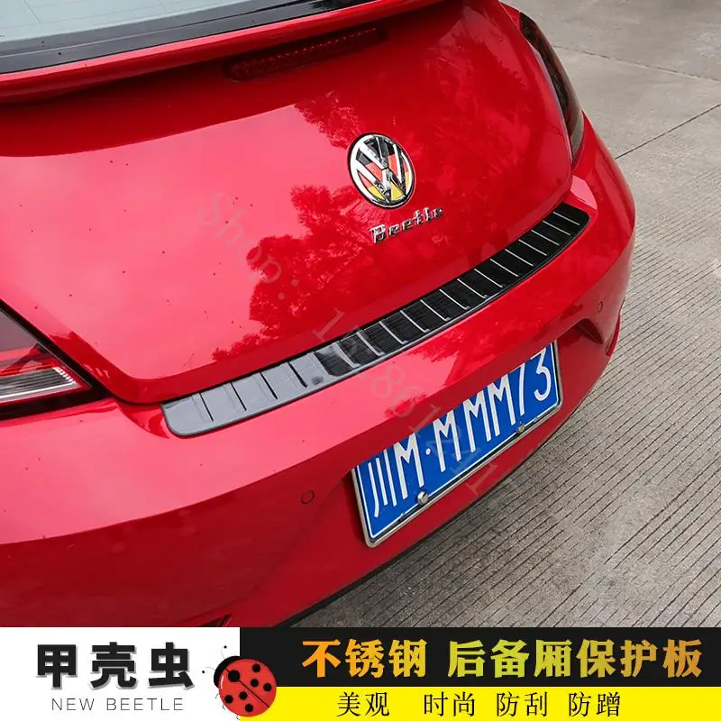 

For Volkswagen Beetle 2012 2013 2014-2015~2019 Rear Trunk Bumper Protector Rear Scuff Plate Rear Door Sill Car Accessories