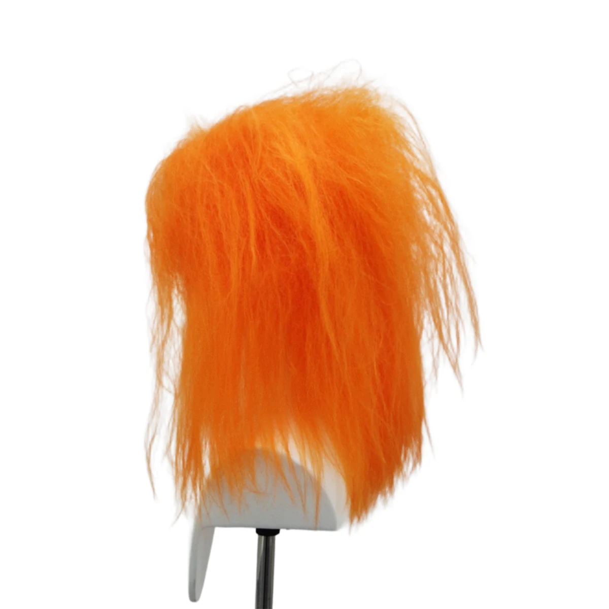 Bright Orange Fluffy Messy Layered Long Wig, Synthetic