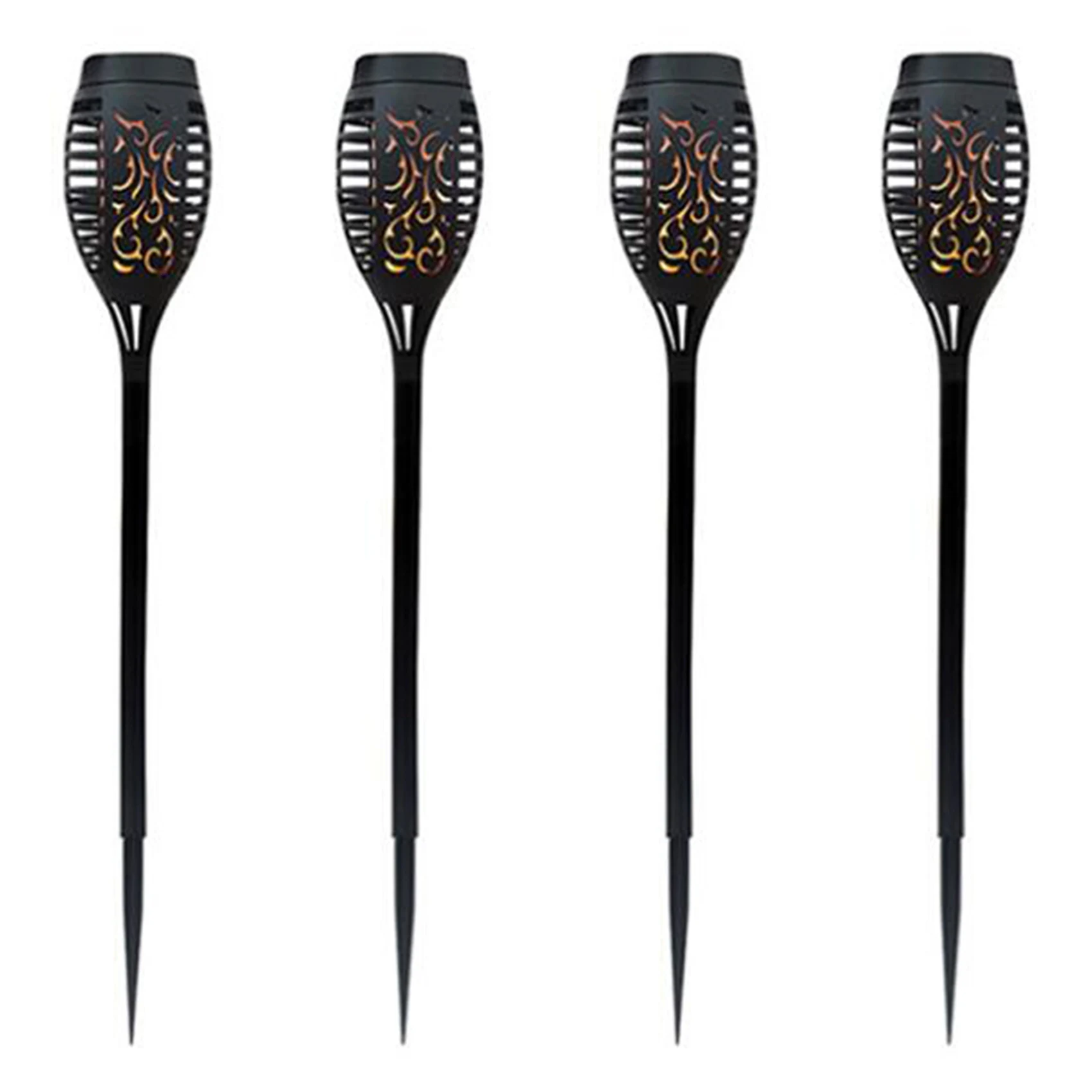 

VEHO-4 шт. светодиодные солнечные лампы-факелы с эффектом мерцания, водонепроницаемые, для сада, ландшафтного дизайна, газона, дорожек, уличные светильники-факелы