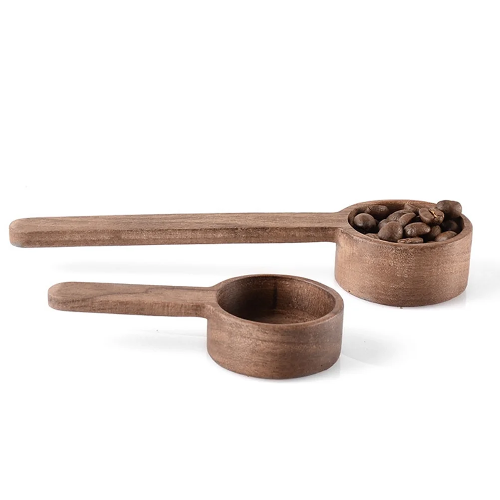 

2Pcs Coffee Bean Scoop Measuring Wooden Spoon for Powder Salt Sugar Flour Spice Easy Clean Ergonomic H Solid Wood Safe Use