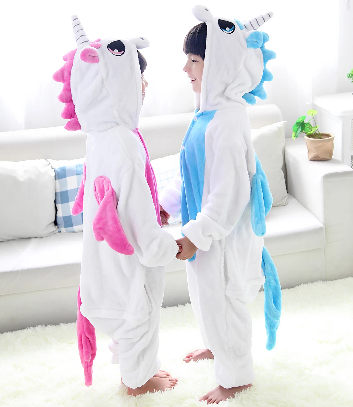Kigurumi Unicorn Cartoon Onesies Kids Children Animal Pajamas Girls Boys Anime Cosplay Costumes For Christmas Halloween Party view 3