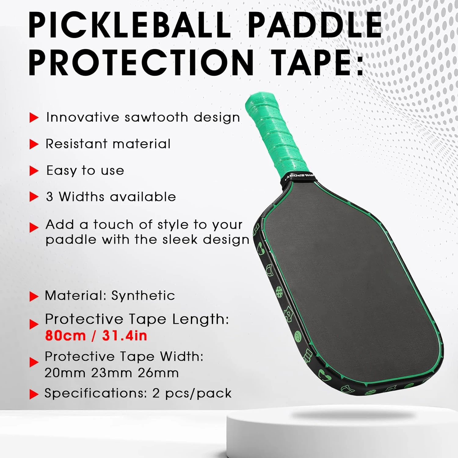 Taśma ochronna Pickleball Paddle Nowy kolor dla Padel 13 mm/16 mm/19 mm - opakowanie 2 sztuki Osłona krawędzi główki wiosła - Taśma ołowiana Pickleball — zdjęcie 7