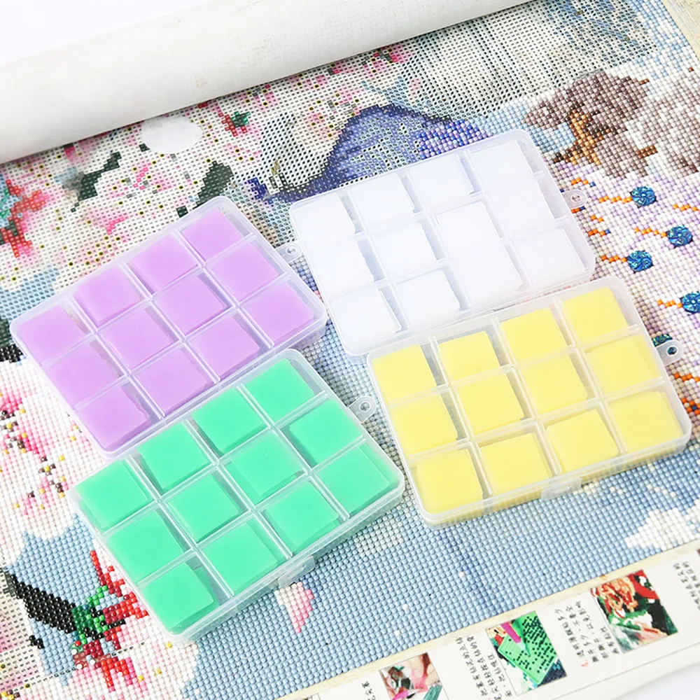 96pcs 2.5*2.5CM DIY Diamond Painting Wax With Storage Box Embroidery Glue Cross Stitch Dotting Glue DIY Diamond Painting Wax Mud