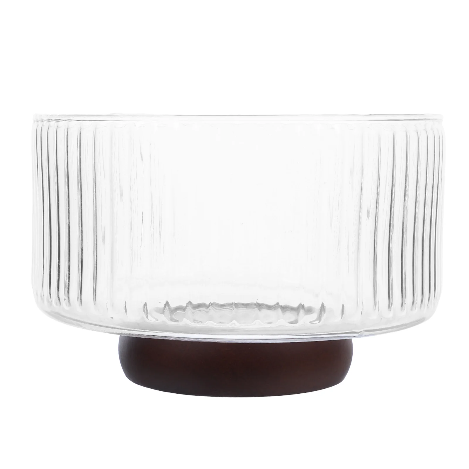 

Художественная стеклянная ваза для фруктов, дизайн в вертикальную полоску, просторное смешивание салата, прозрачный декор, журнальный столик для гостиной, хостинг