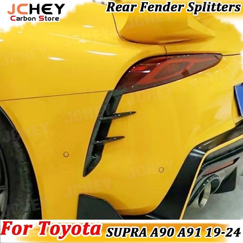 

JCHEY Rear Bumper Fins Vent Trims Carbon Fiber for Toyota SUPRA A90 A91 2019-2024 FRP Rear Bumper Spoiler Canards External