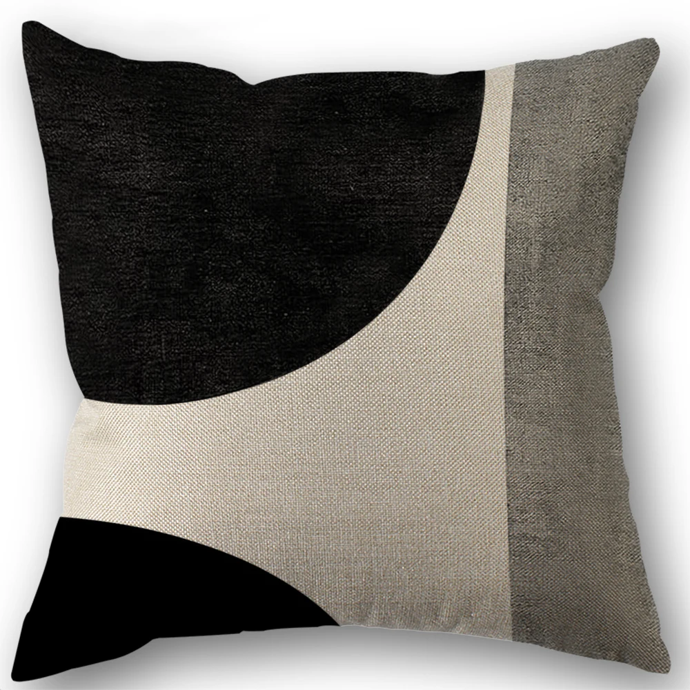 Abstract Geometric Throw Pillow Covers 45X45cm Modern Boho Black And White Decorative Cushion Cases Home Decor