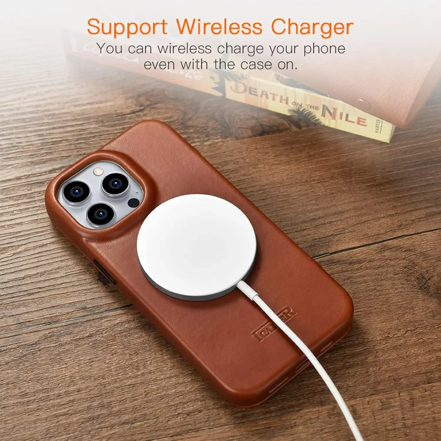 ICARER Leather Case Compatible for Phone 14/Pro 14 Pro Max