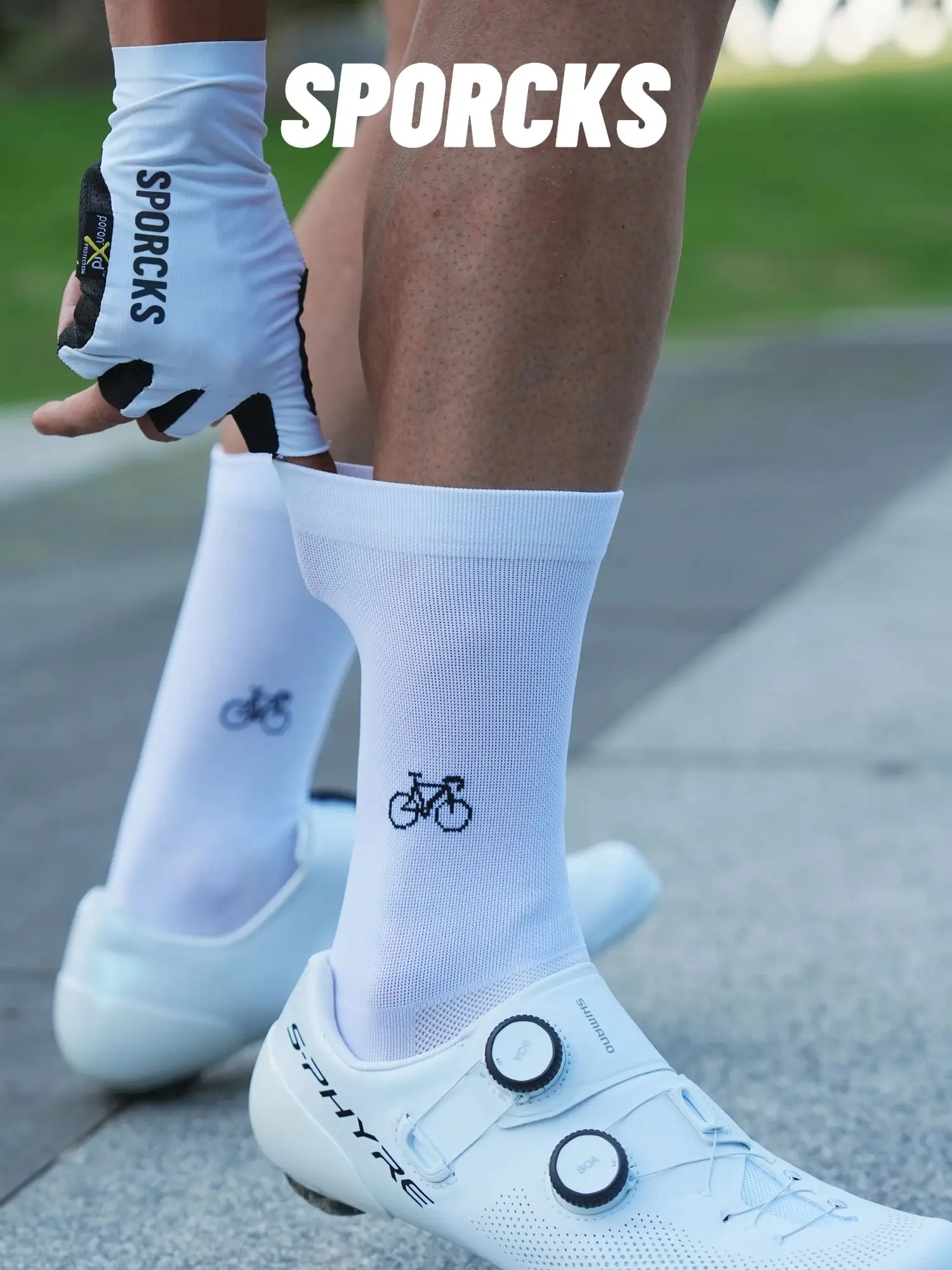 AliExpress NONE Sporcks Bicycle Pattern Cycling Socks Spring and Summer Men's and Women's Road Cycling Sports Trendy Breathable High-Elastic Wear-Resistant Mid-Calf Socks
