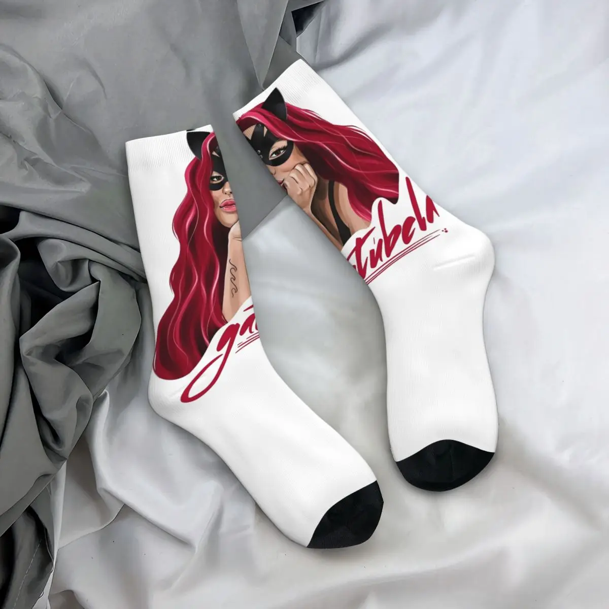 Men's Socks Karol G Red Hair Stockings Autumn Leisure Warm Soft Socks Printed Outdoor Sports Anti Slip Socks