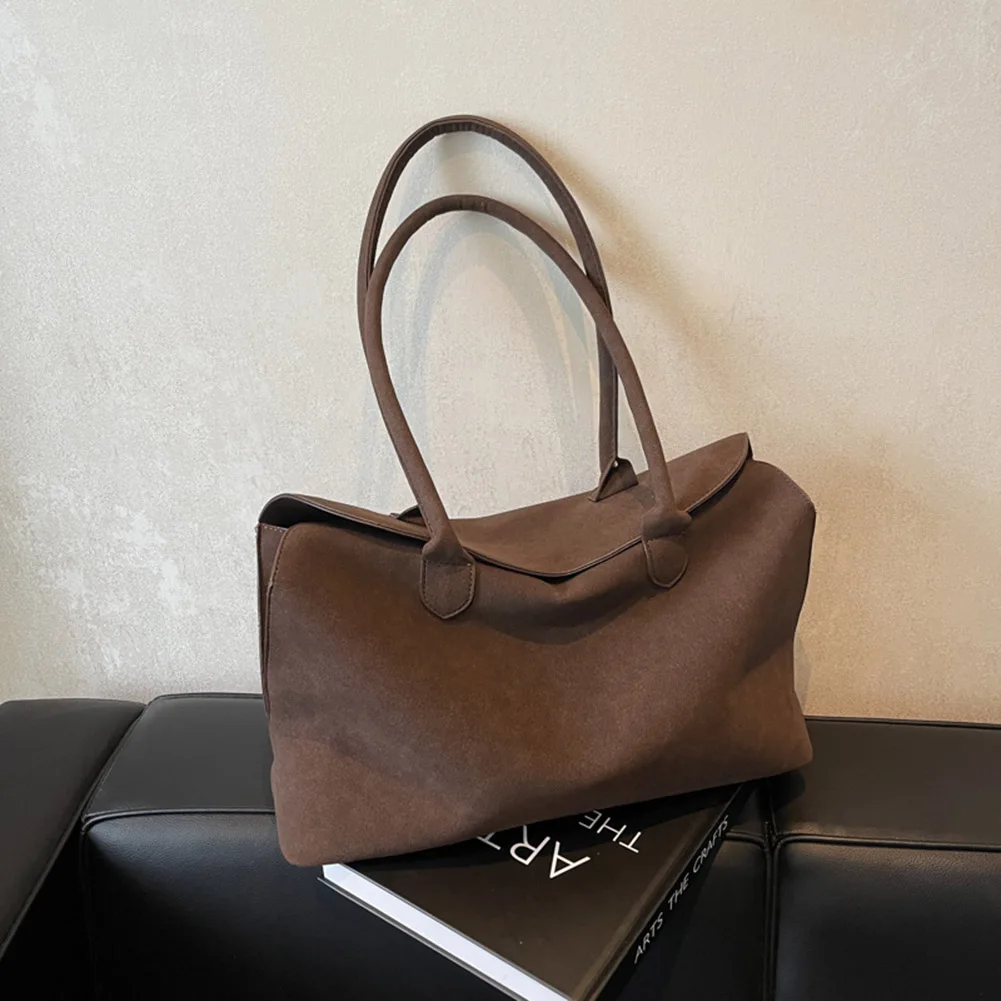 

Классические сумки из искусственной замши, женские элегантные сумки на плечо, большие однотонные дизайнерские повседневные сумки, женские сумки в стиле ретро