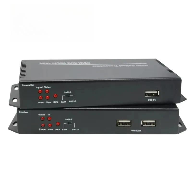 10KM 4K60Hz HDMI Optical Fiber Extender LC Keyboard Mouse OEM ODM KVM HDMI to Fiber Optic Extender