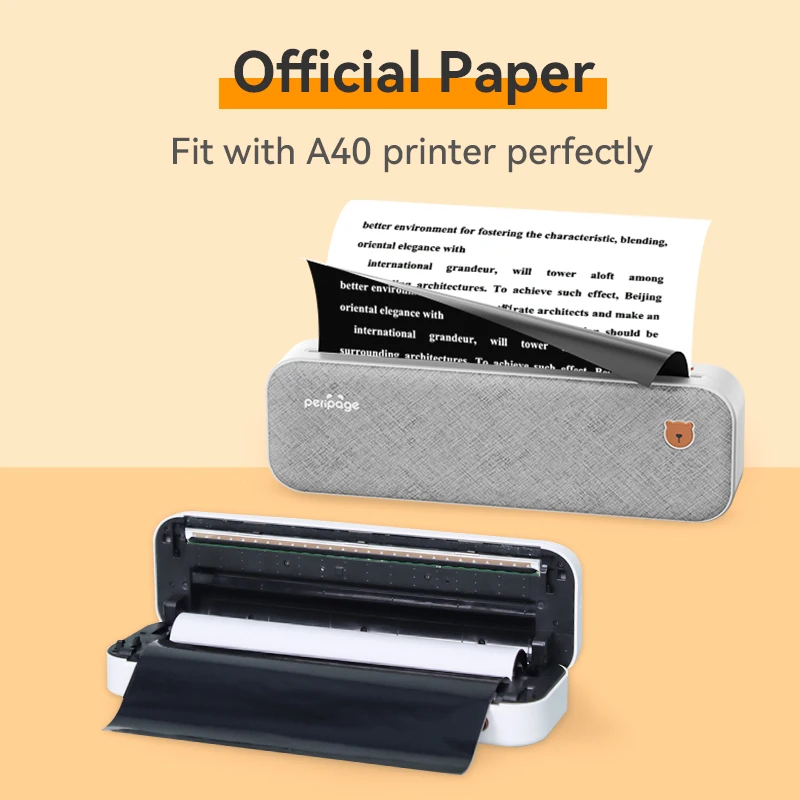 PeriPage A4 Thermal PDF Paper for A40 Printer Quick Dry Keep Long Time 10 Years Storage Continuous Papers Roll Folded Thermal