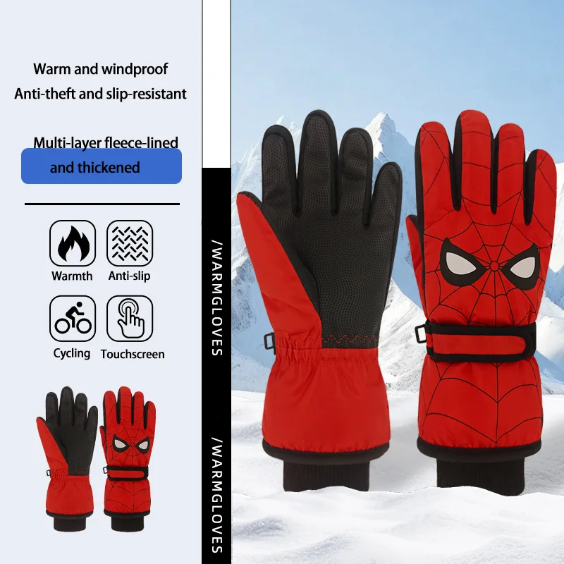 

Детские зимние уличные перчатки с милым принтом, детские зимние лыжные перчатки на флисовой подкладке, детские зимние велосипедные перчатки, детские зимние теплые перчатки