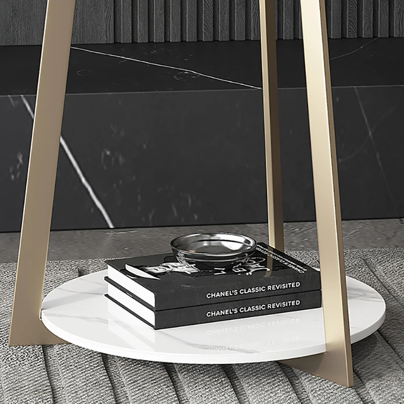 Table Ronde d'Angle de Service Simple, Mobilier Nordique, Table de Salle à Manger, Table de Nuit Légère