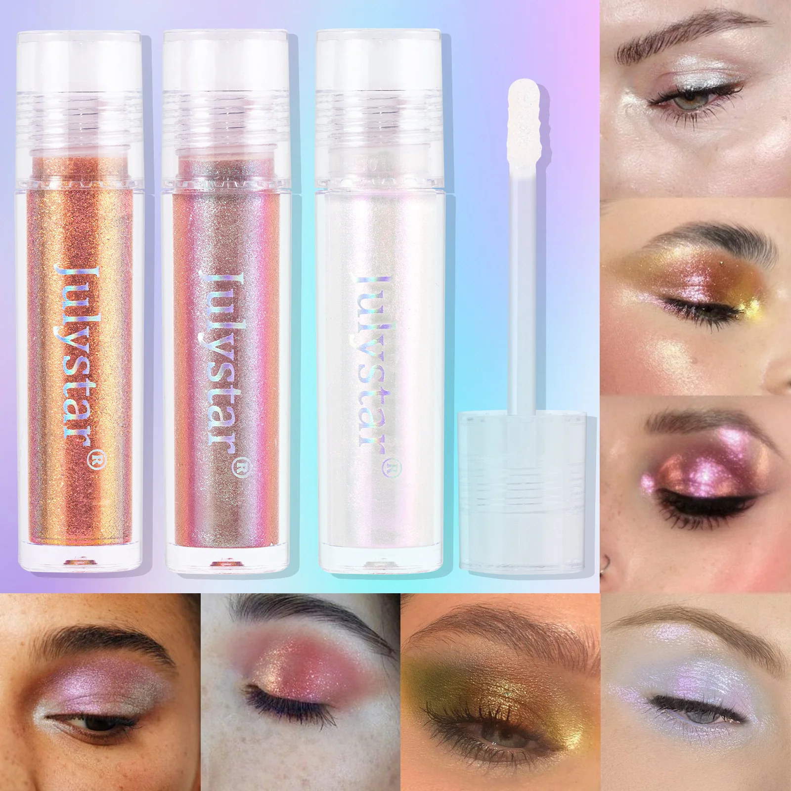 Julystar optical chameleon eyeshadow liquid cross-border explosion colorful water-based chameleon liquid monochrome eyeshadow