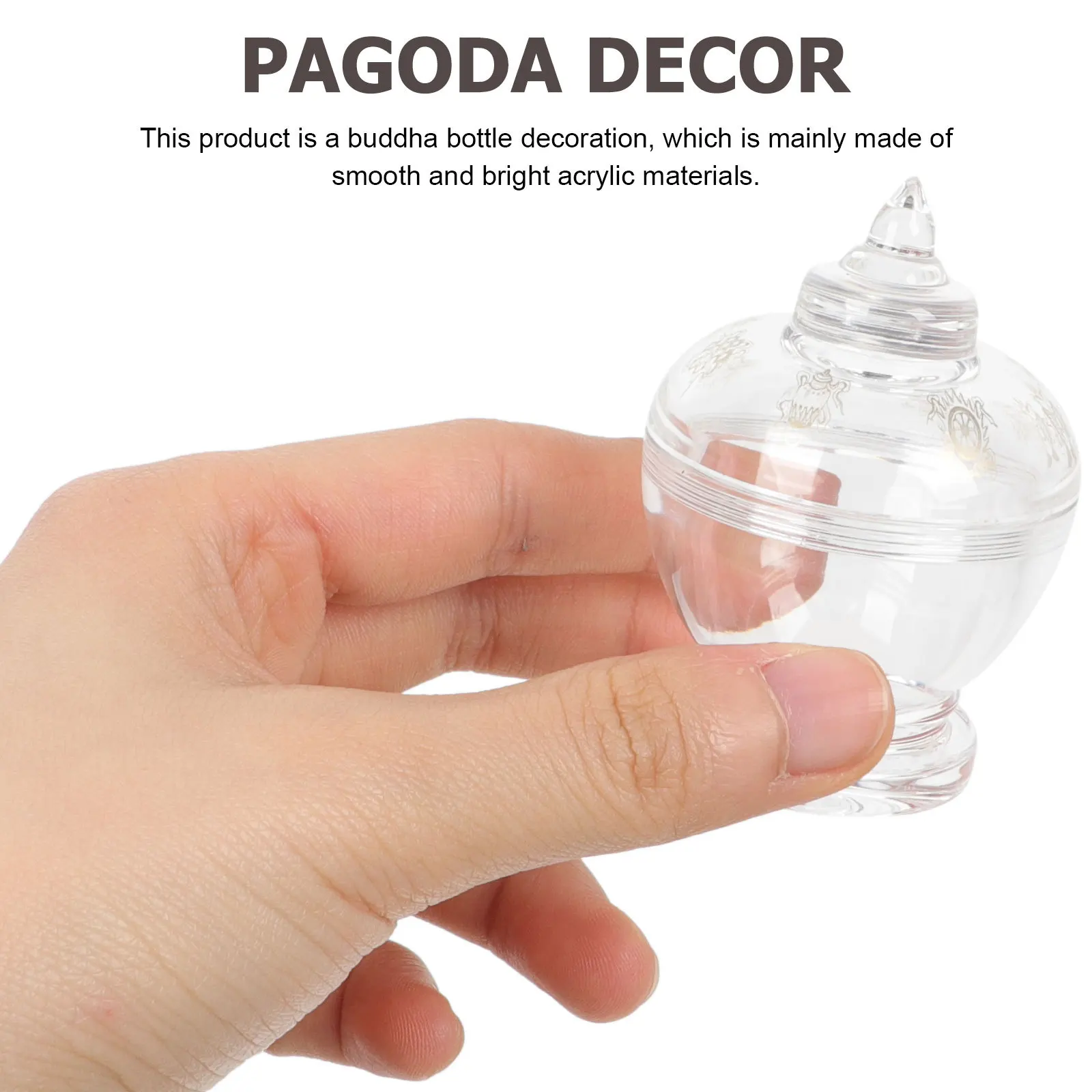 Acrylic Pagoda Crystal Offering Tower Statue Vintage Desktop Ornament Office Home Table Decor Water