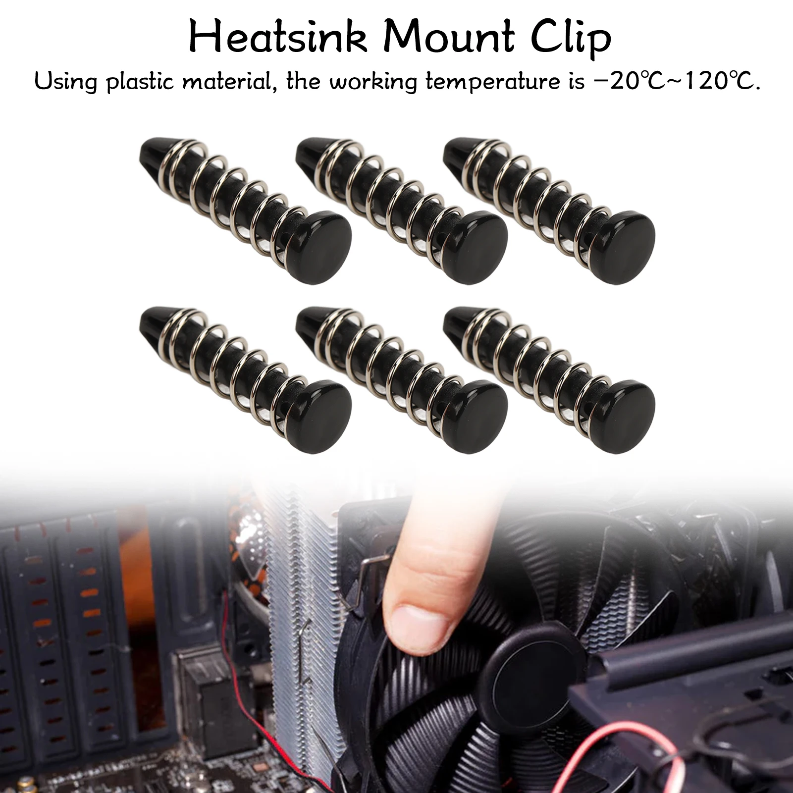 Heatsink Mount Pin Cooler Mounting Pin Heatsink Mount Pin 18.6mm Heat Sink Cooler Mounting Clip Plastic Fastener Set Kit view 5