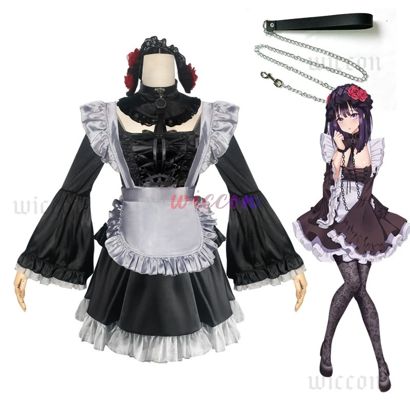 Disfraz de Anime My Dressed Darling Marin Kitagawa, disfraz de sirvienta, vestido de Halloween Kitagawa Marin Kuroe Shizuku, conjunto completo