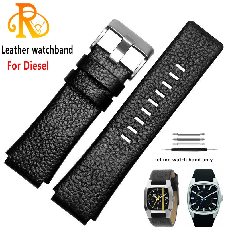 High quality Watch Band Mens strap For Diesel watch band DZ1089 DZ1123 DZ1132 Substitute Convex mouth strap 30*22mm black