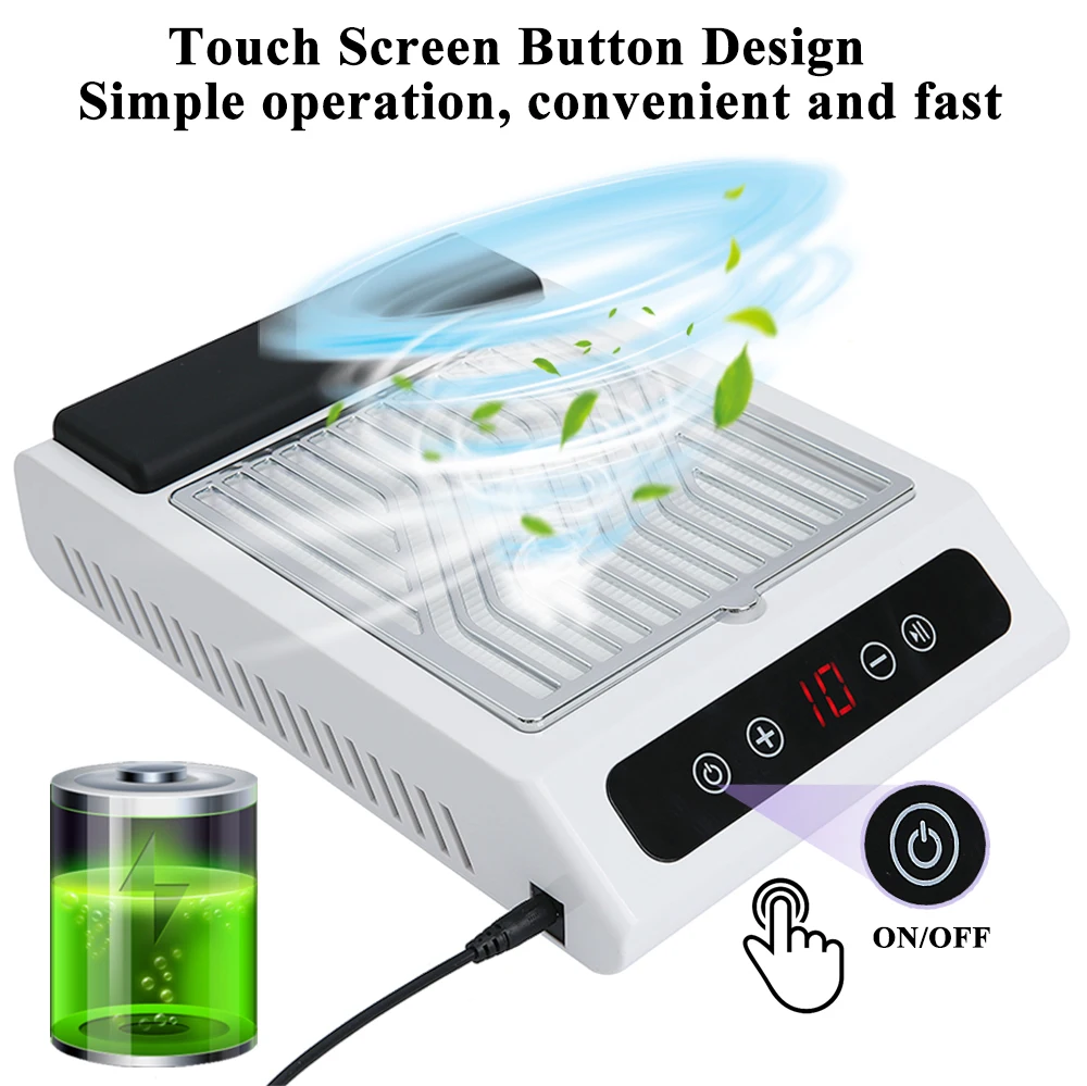 

New Rechargeable Nail Dust Collector With Filter For Manicure Machine Equipment Low Noise Powerful Nail Vacuum Cleaner Tools