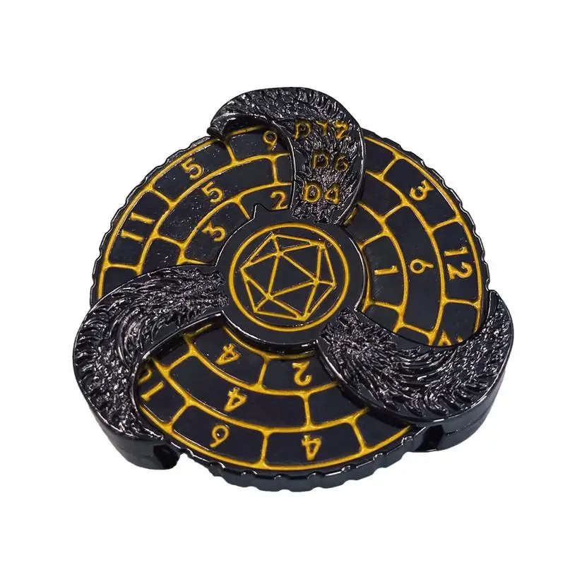 Portable Board Game Dice Portable Mixed Dice Disc With Box Rotating Dragon Dice Spinner For Engraved Letter Number Pattern