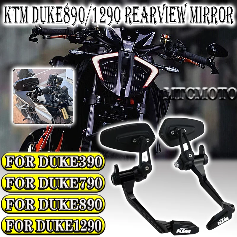 New Motorcycle Mirrors For Ktm DUKE 390 2024 Duke 250 390 790 890 1290 Motorcycle Accessories CNC Handle Bar End Rearview Mirror