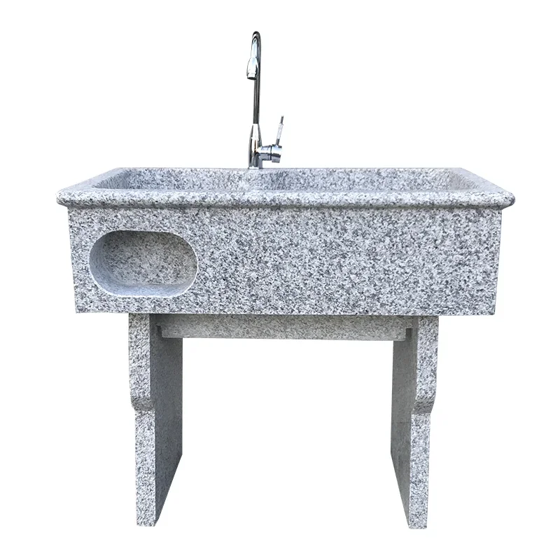 Marble Laundry Tub with Washboard PCs Household Stone Laundry Sink Integrated Outdoor Granite Laundry Basin Outdoor