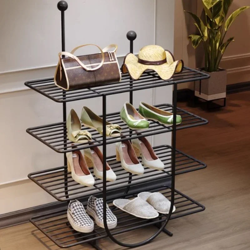 Creative Design Shoe Cabinet Strong Beutiful Metal Storage Shoe Rack Space Saving Display Service Zapatero Unique Furniture