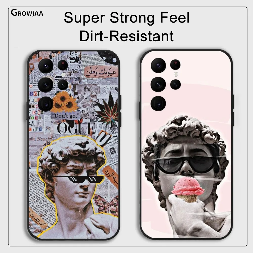 

Michelangelo Medusa David Statue Phone Case For Samsung Galaxy S25 S24 S22 S23 Ultra S21 S20 Plus 5G Protective Silicone Funda