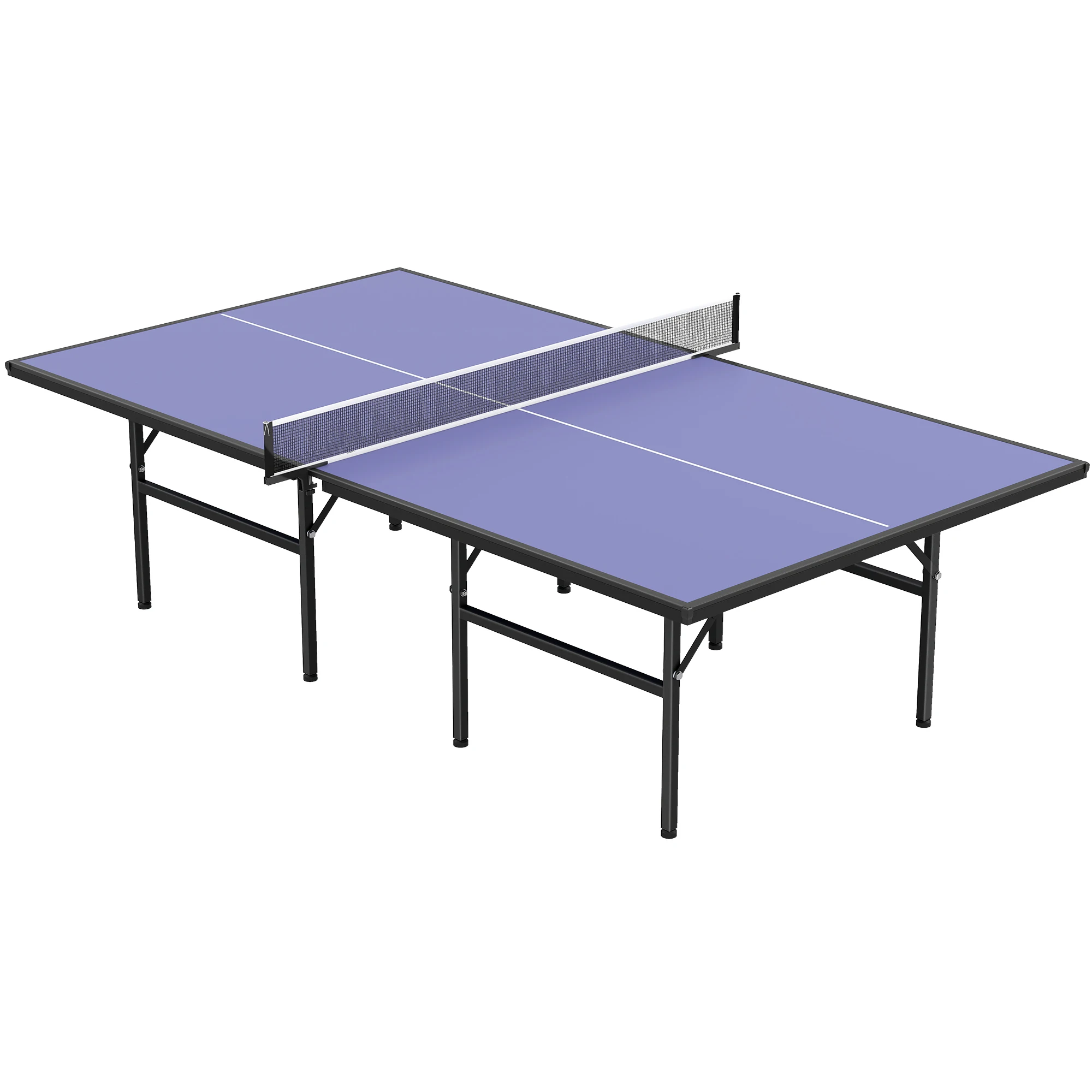Mesa de Ping Pong HOMCOM Plegable con Red, Acero/MDF, Azul 🏓