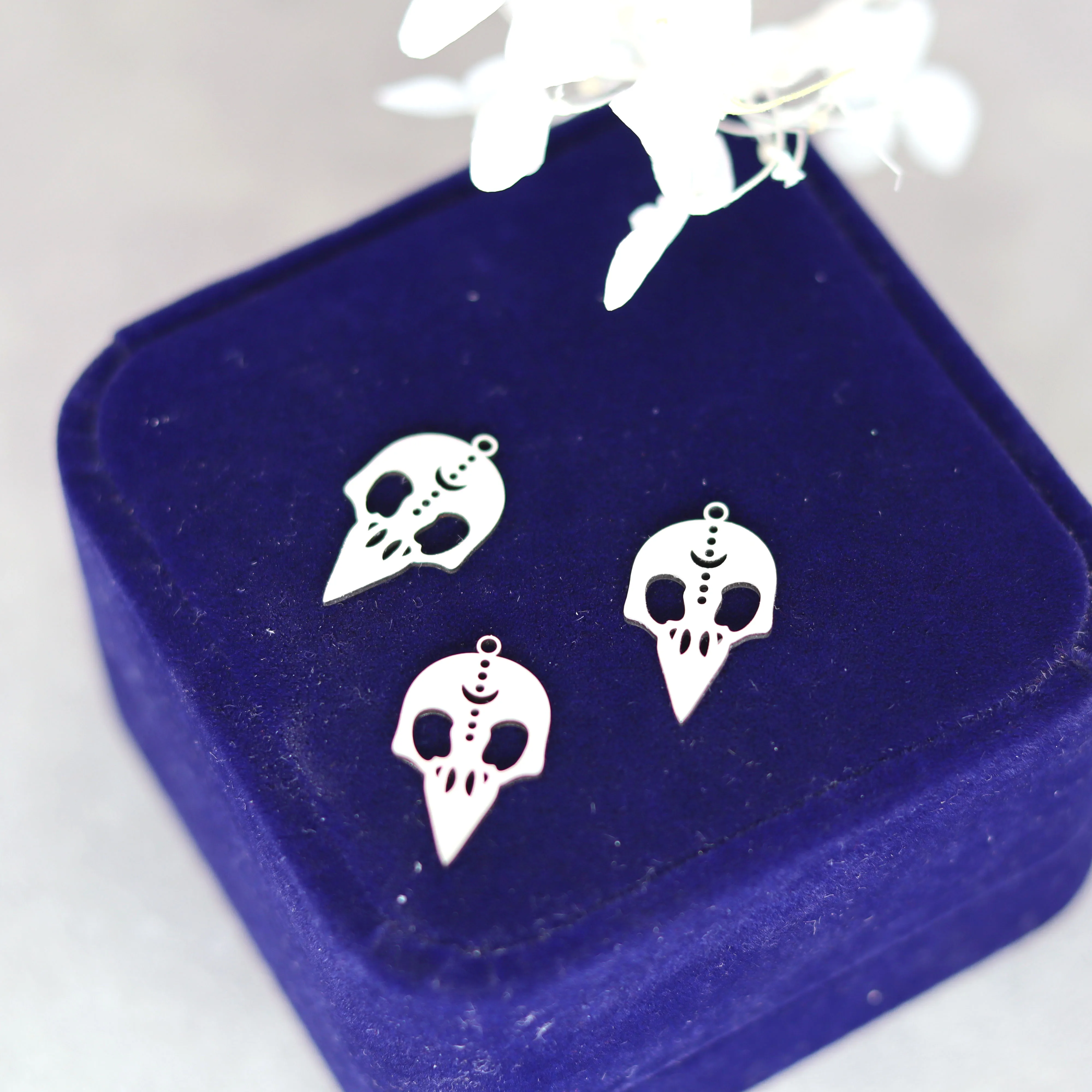 3 قطعة نورس الآلهة أودين الغراب الجمجمة قلادة جالبة للحظ لصنع المجوهرات أساور أقراط القمر الطوطم الفولاذ المقاوم للصدأ لتقوم بها بنفسك اكسسوارات