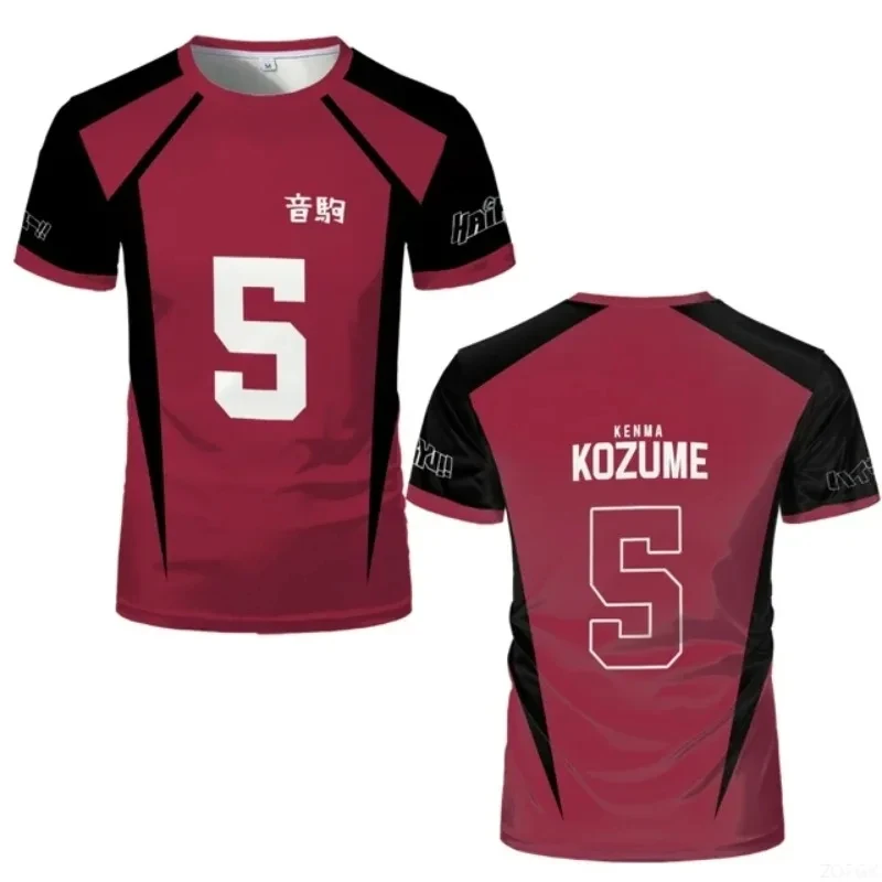 Haikyuu Nekoma High School Volleyball Jersey Kuroo Tetsuro #1 Kozume Kenma #5 Anime Cosplay T-shirt Sportwear Uniform Men Top