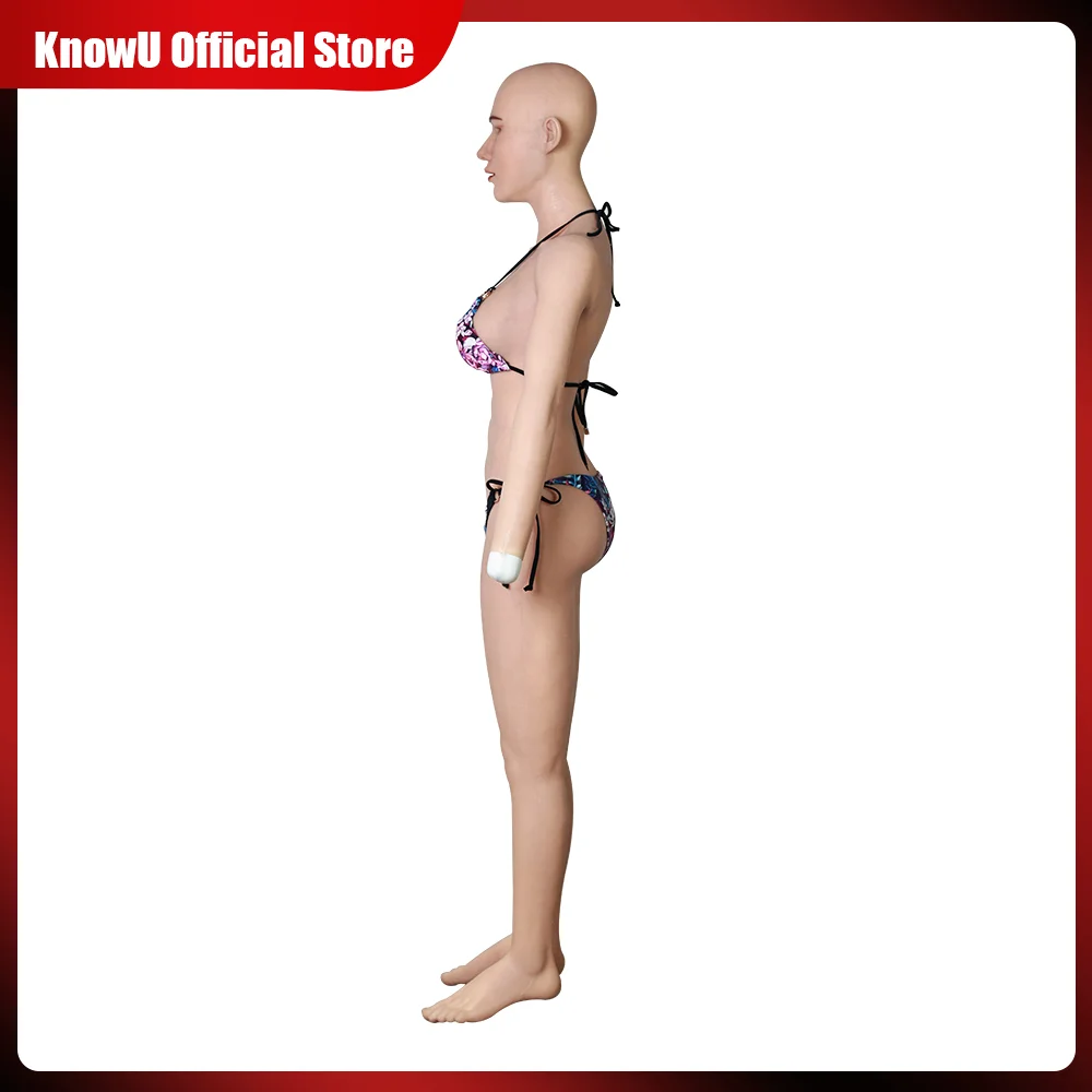 KnowU Full Silicone Bodysuit With Arm and Mask D-Cup Breast Fake Vagina Belt Urinary Tube Crossdressing Shemale Crossdresser