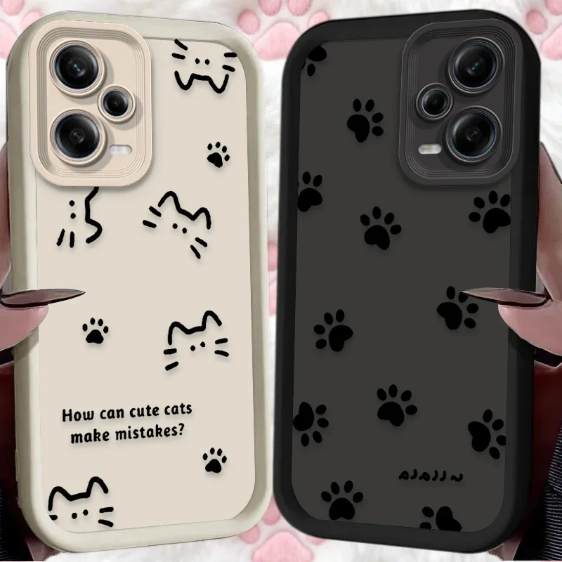 Cartoon Cat Dog Line Soft Case for Xiaomi Redmi 15 13 12 15C 14C 14R 13C 12C 10C 4G 5G A5 A4 A3 Turbo 4 Pro K30 K40 K60 Pro K70E