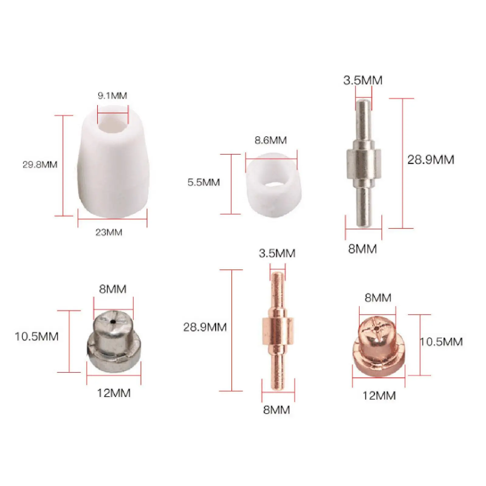 PT31 40 Consumables Kits 100 PCS Extended Long Tip & Nozzles