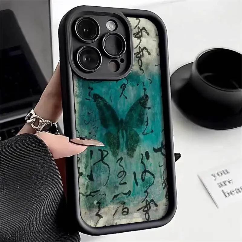 INS Retro Butterfly Silicone Phone Case For Xiaomi Redmi 12 Cases Redmi Note 13 12 Pro Plus 12S 12 11S 11 10S 10 13C Soft Cover