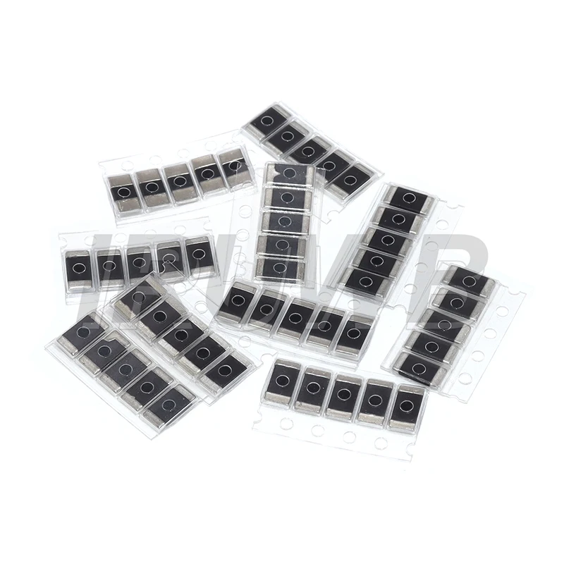 50 قطعة 2512 SMD المقاوم عينات عدة R001 R002 R005 R008 R010 R015 R020 R025 R050 R100 سبيكة المقاومة 10 أنواع X5 قطعة = 50 قطعة #2