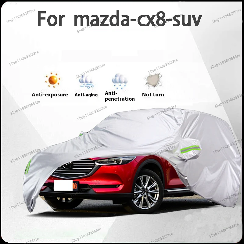 

For Mazda CX8 Fit Car Cover - Waterproof, Dustproof, Sunshade (UV), Snowproof | Silve Full Cover with All-Day Protection