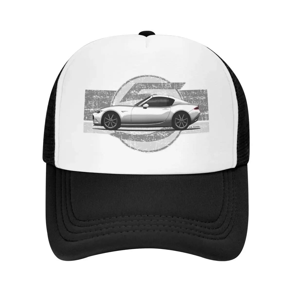 My drawing of the iconic Japanese roadster sports car RF with background 5 Baseball Cap funny hat Sun Cap Hats Woman Men's