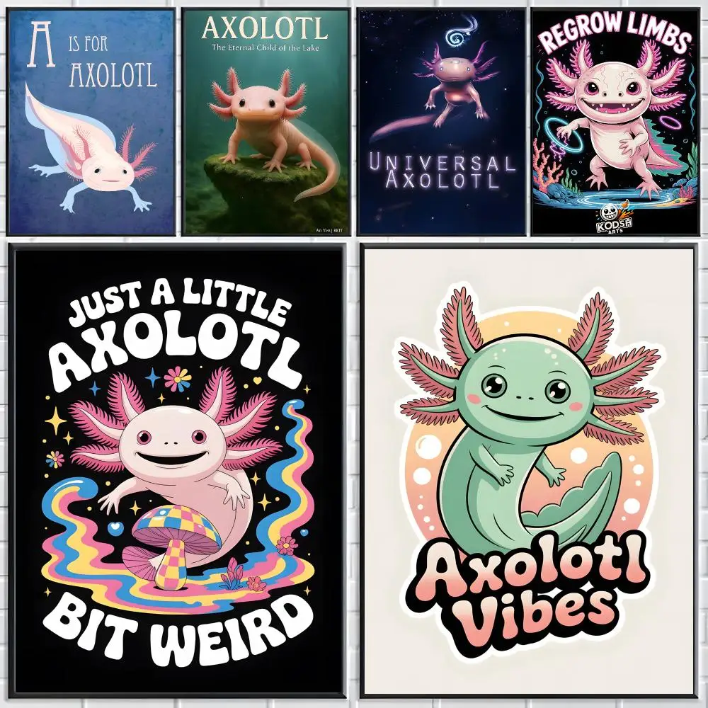 Animal Axolotl Poster Modern Elegant Wall Stickers, Home Decor Poster, Wall Art for Living Room & Dorm
