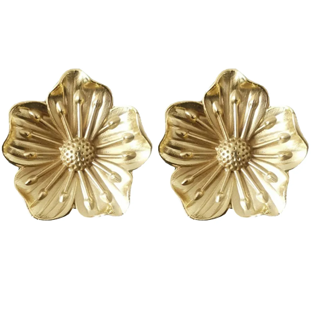 

Ручки ящиков комода, ручки с золотым цветком, прочная латунь, аксессуары для комода, замысловатые детали, твердый латунный материал