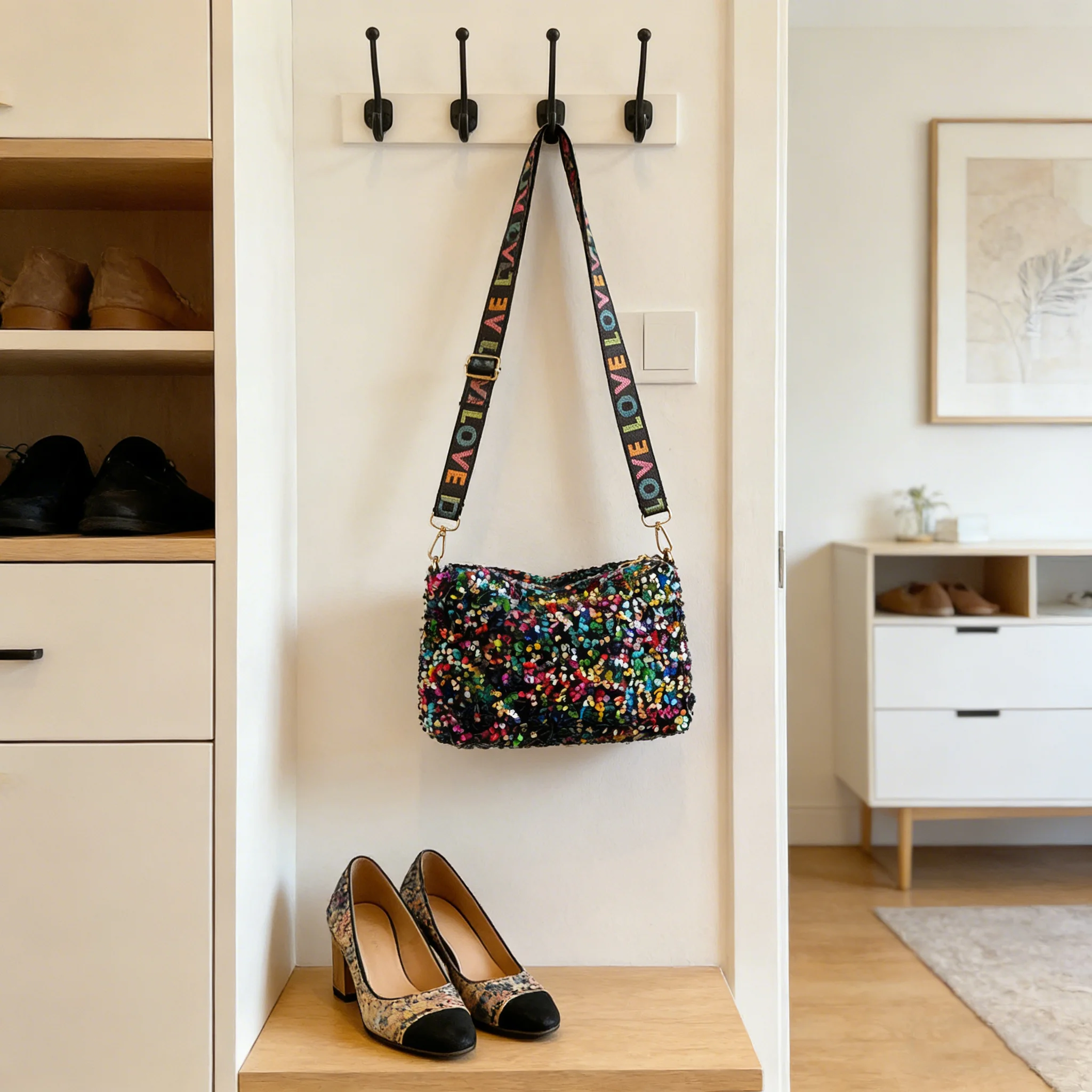 

Multi-Purpose Bag Glamorous Sequin Shoulder Bag Evening Clutch Bag Spacious For Proms Casual Nights Out Weddings