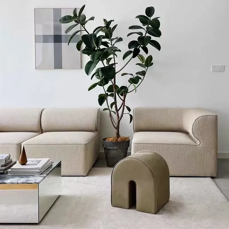 Minimalistisches Stoffsofa, großes und kleines Apartment-Modul-Kombinationssofa