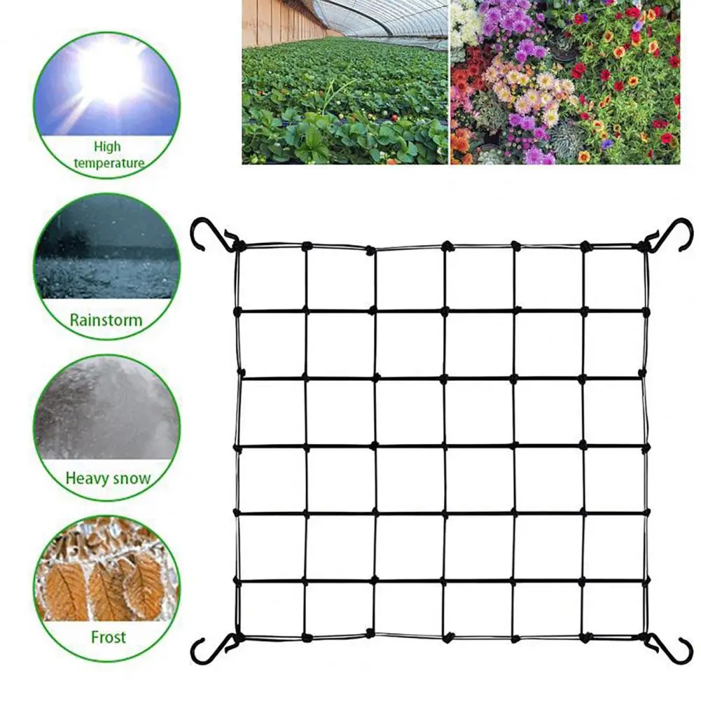 

Trellis Netting Scrog Net With 4 Hooks Cucumber Gardening Horticulture Heavy-Duty Plant Net Grow Tent For Gardening Horticulture