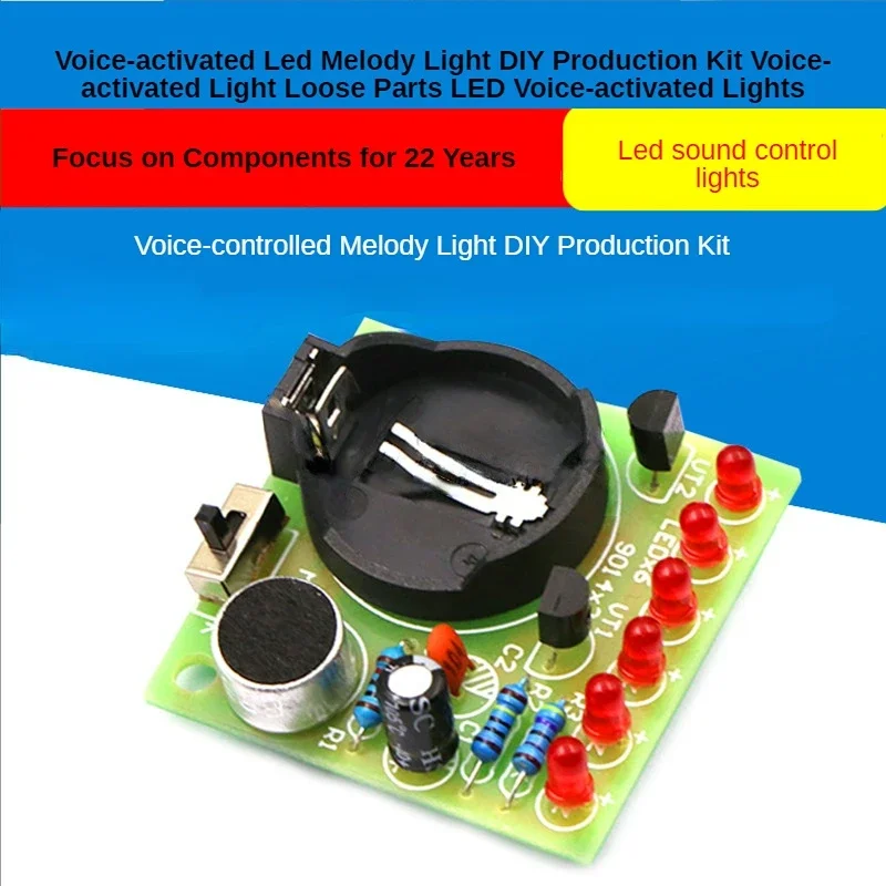 DIY Voice Controlled LED Melody Light Kit with Sound Activated Light Parts for LED Sound Control Music Sync Flashing Lights