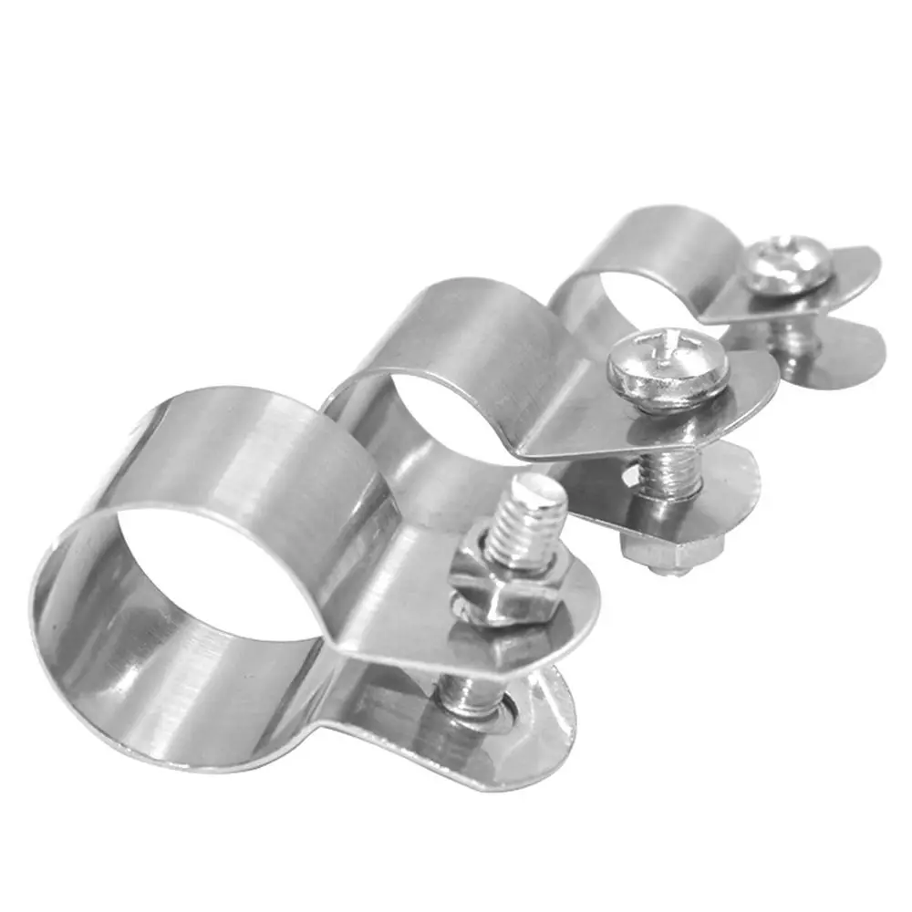 1Pcs Stainless Steel Ohmic Grounding Clamp Pipe Clamp Dia Horseback Clamp Bracket Pipe Buckle Hose Clamp with Screws Nuts