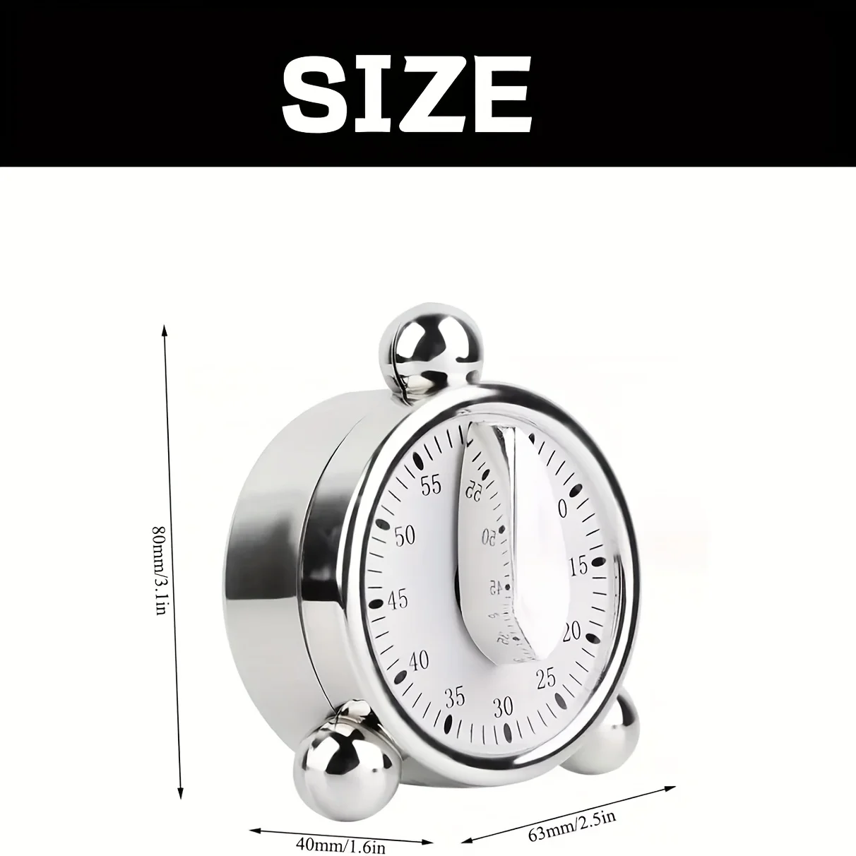 مؤقت ميكانيكي مرئي، ساعة العد التنازلي لمدة 60 دقيقة، مدير الوقت لخبز المطبخ واستخدام الفصول الدراسية - لا يتطلب طاقة #3